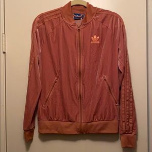 Adidas Pink Velour Track Jacket